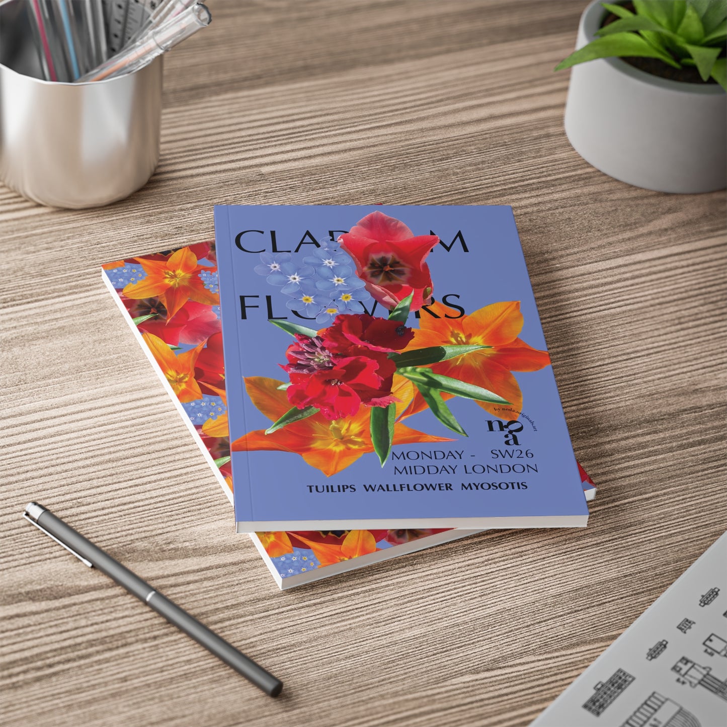 Clapham Flowers A5 Softcover Notebook