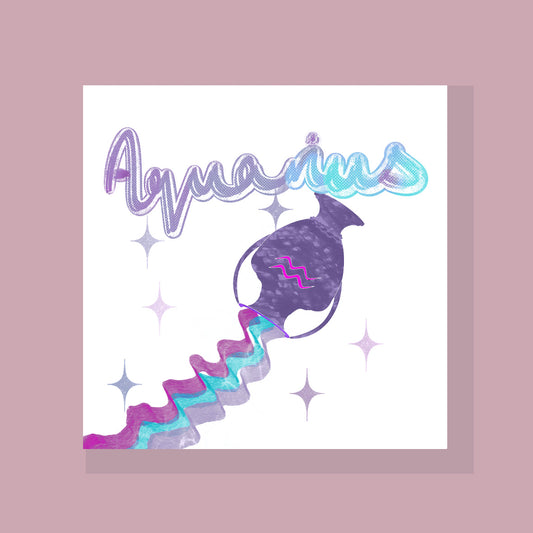 Aquarius Zodiac Birthday Card