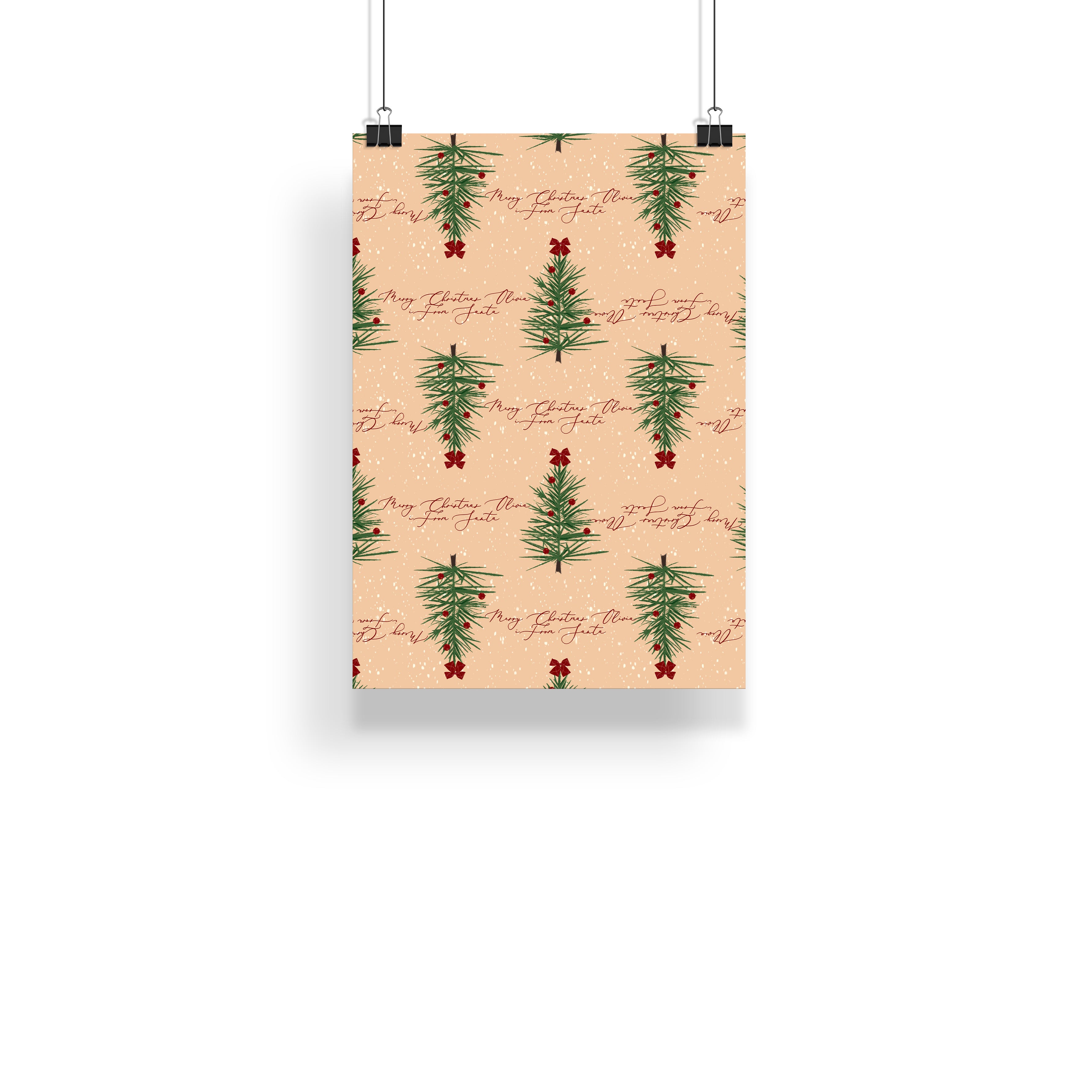 Merry Christmas From Santa Wrap Sheet