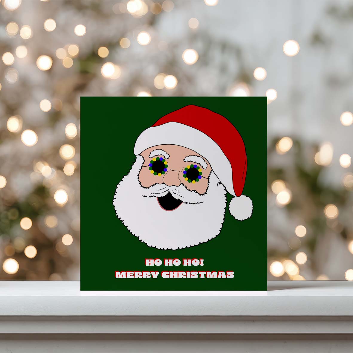 Hippie Santa Card