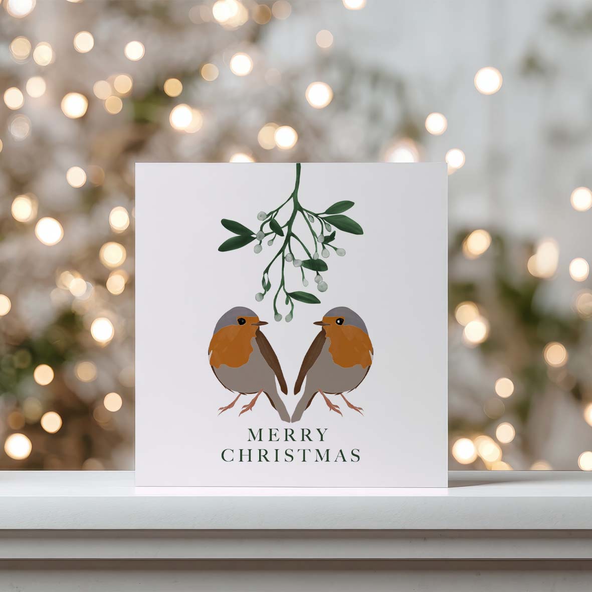 Robin and Mistletoe Card