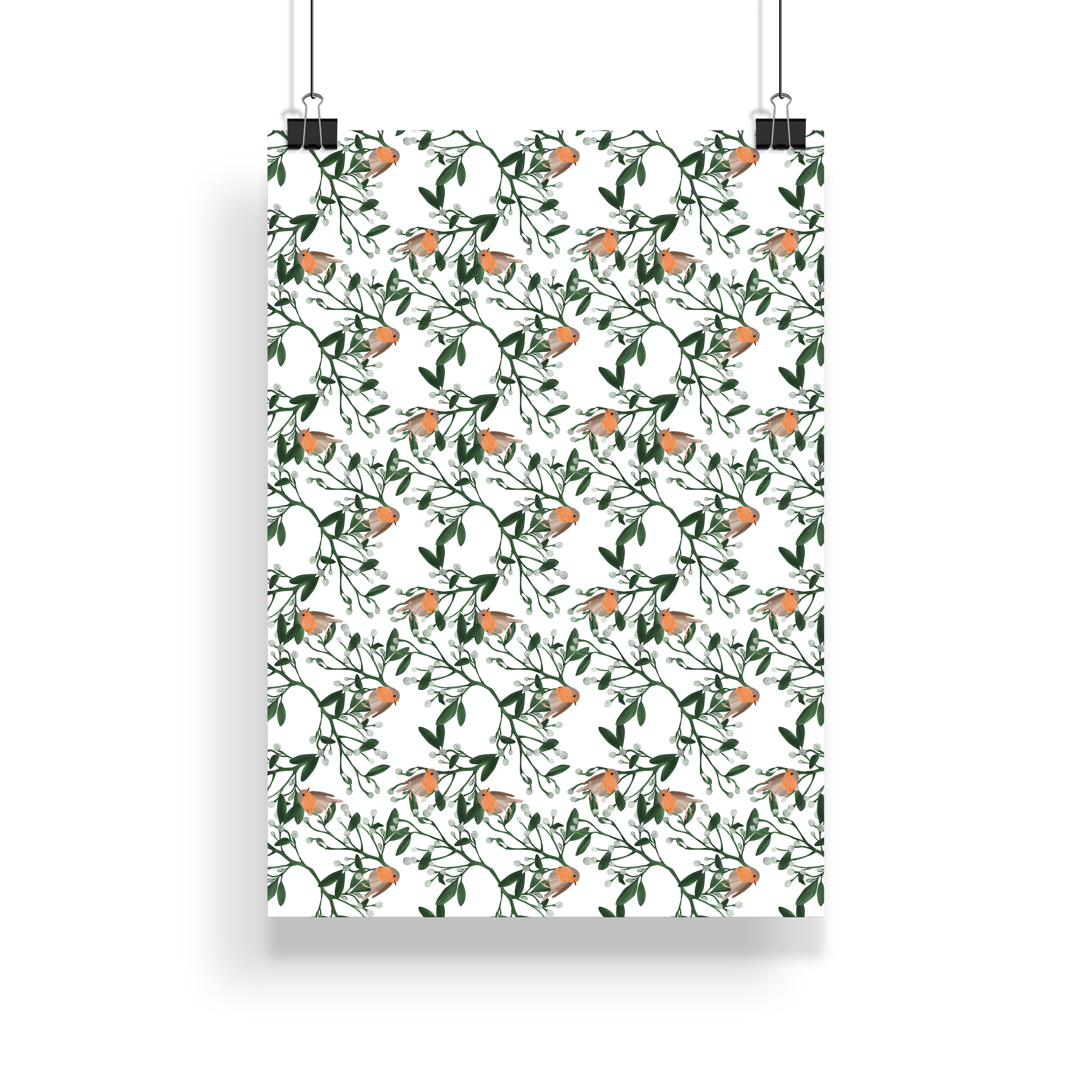 Robin and Mistletoes Wrap Sheet