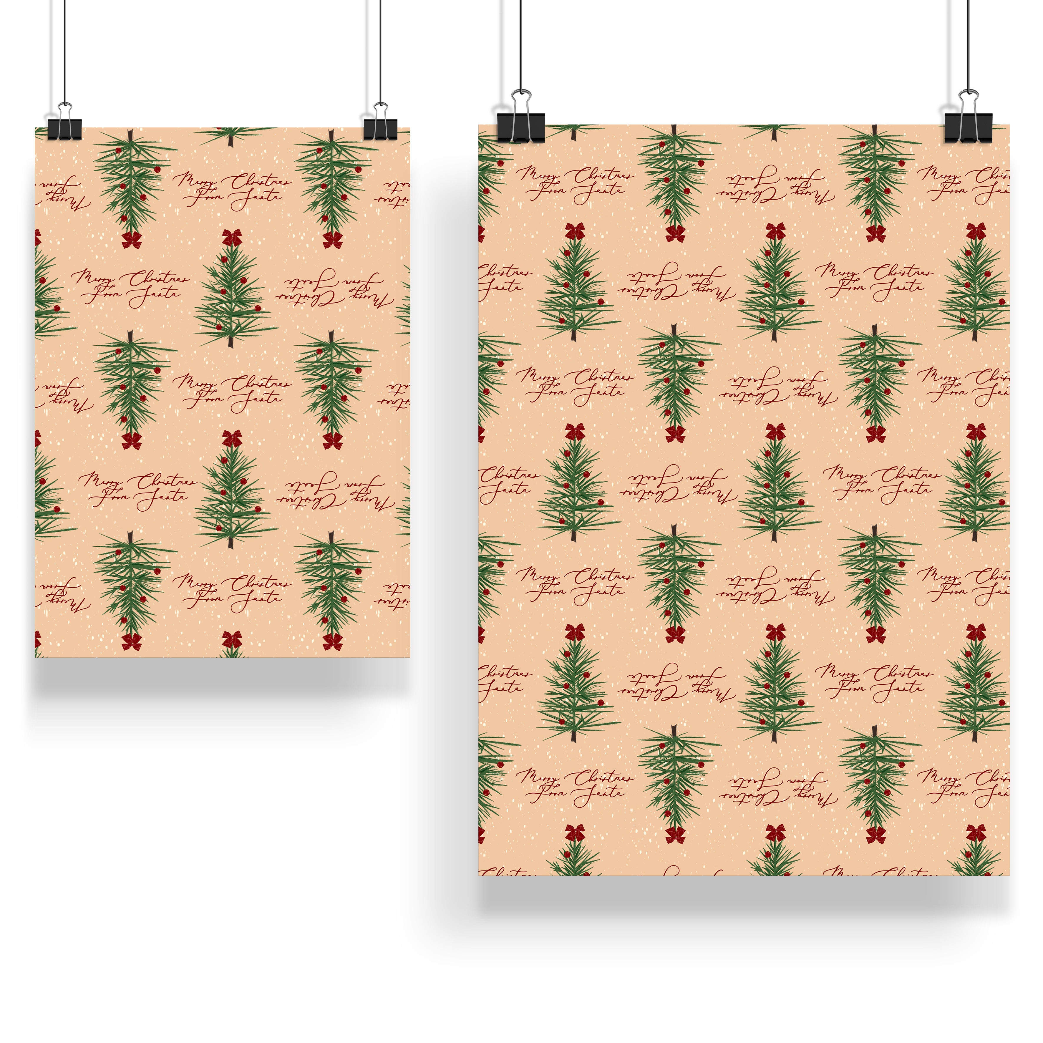 Merry Christmas From Santa Wrap Sheet